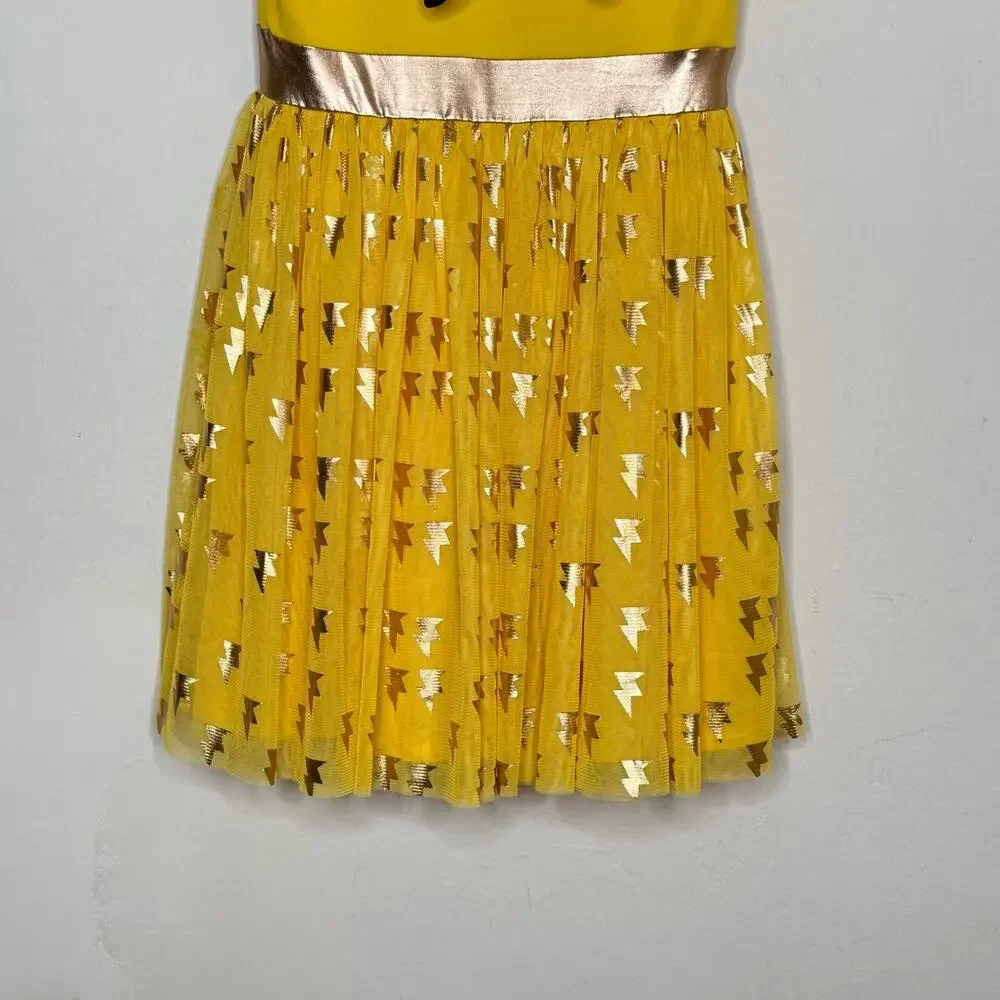Pokémon Girls 10/12 Pikachu Hooded Tulle Dress Gold Lightning Cosplay Kidcore